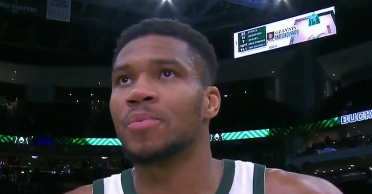 The Greek Freak snorted as the crowd chanted ‘MVP’